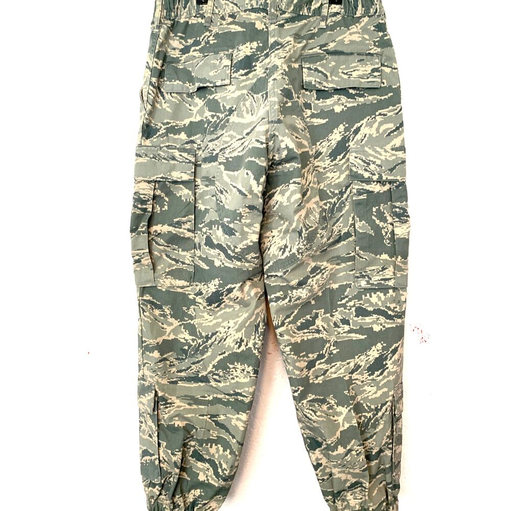 AIR FORCE CAMO UTILITY TROUSERS LT GREEN/CREAM UNISEX SIZE 36 INSEAM SHORT 27"